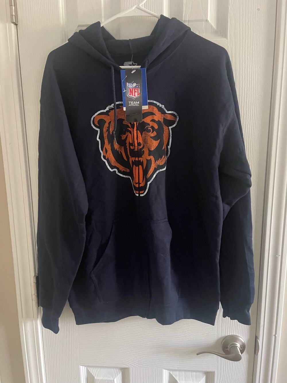 Men's Starter Navy Chicago Bears Seasonal  Full-Zip Hoodie, A27